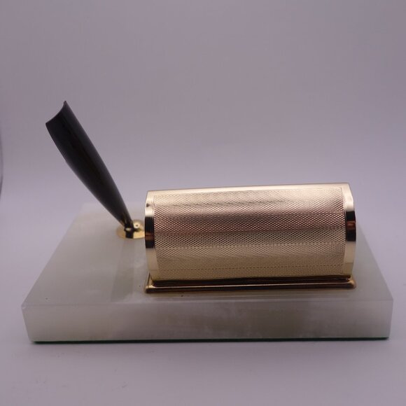 Vintage Marble Pen Holder and Manual Day Date Month Desk Accessory - Picture 6 of 14